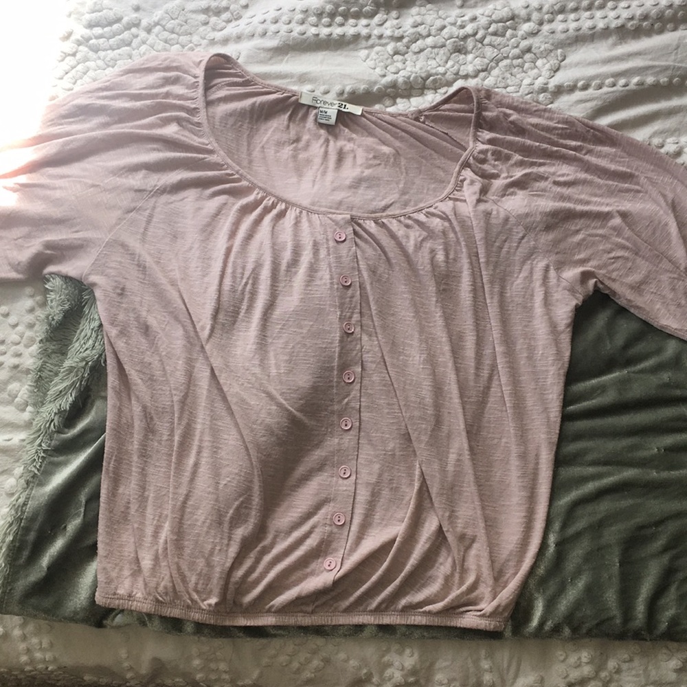 Mauve short sleeved blouse
